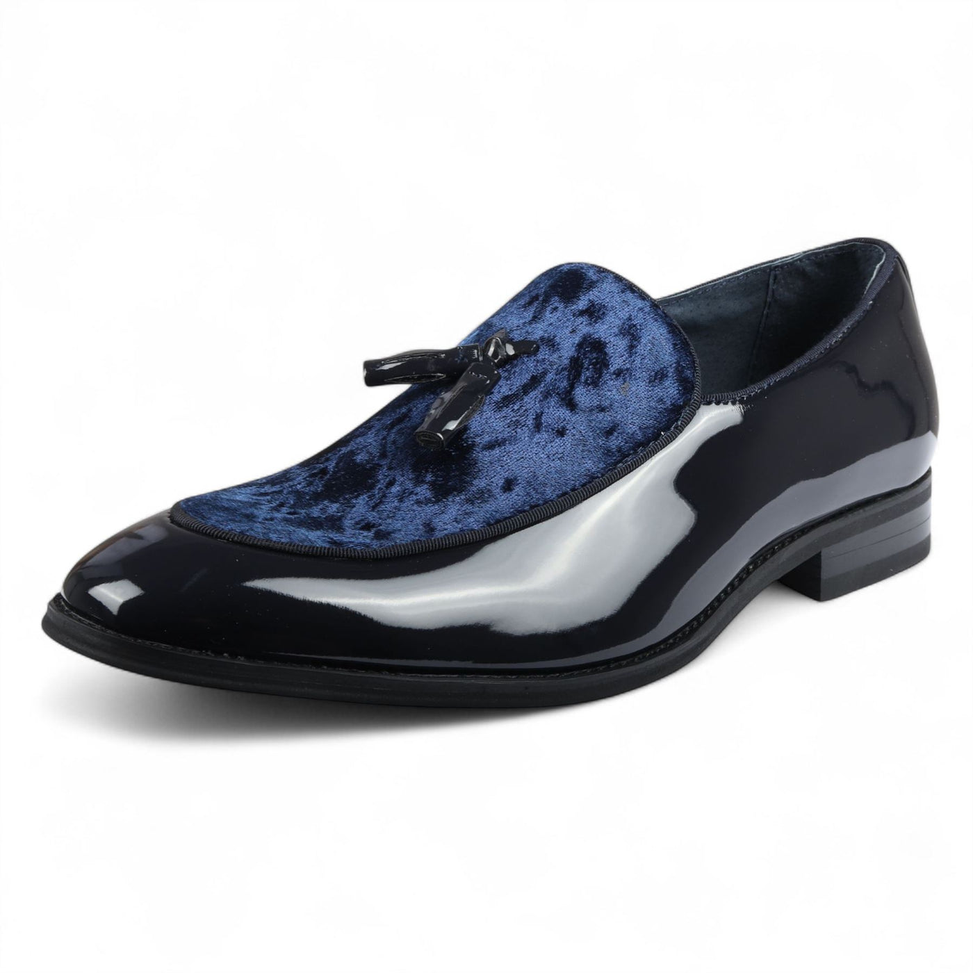 Men's Velvet Tassel Loafers Formal Patent Dress Shoes