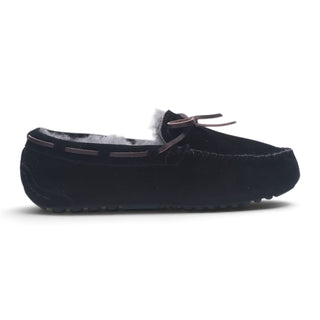 Women's Black Genuine Sheepskin Moccasin Winter Slippers - Aspen