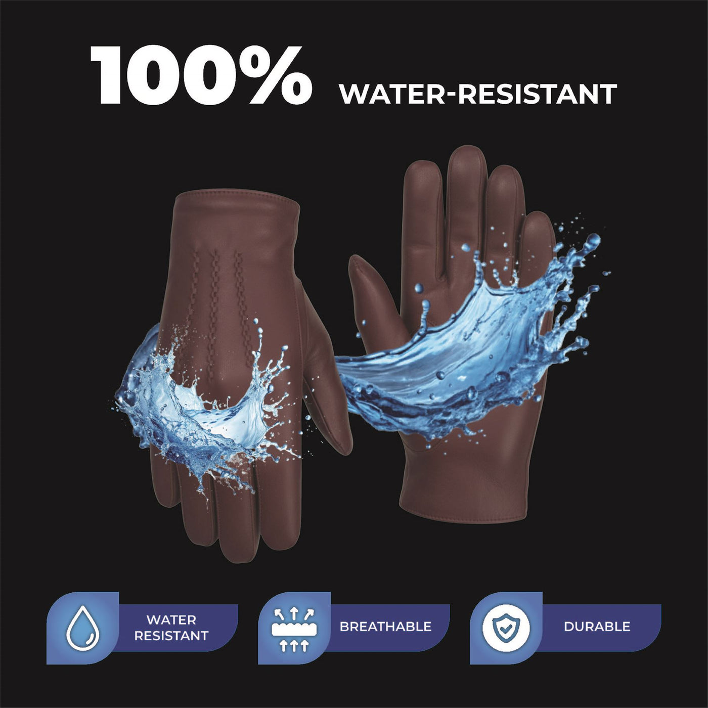 Men’s Italian Leather Warm Wool Lining Winter Stich Design Gloves - M-LGV-205