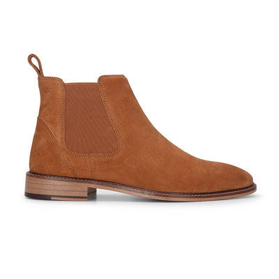 London Brogues Men's Tan Suede Leather Chelsea Boots