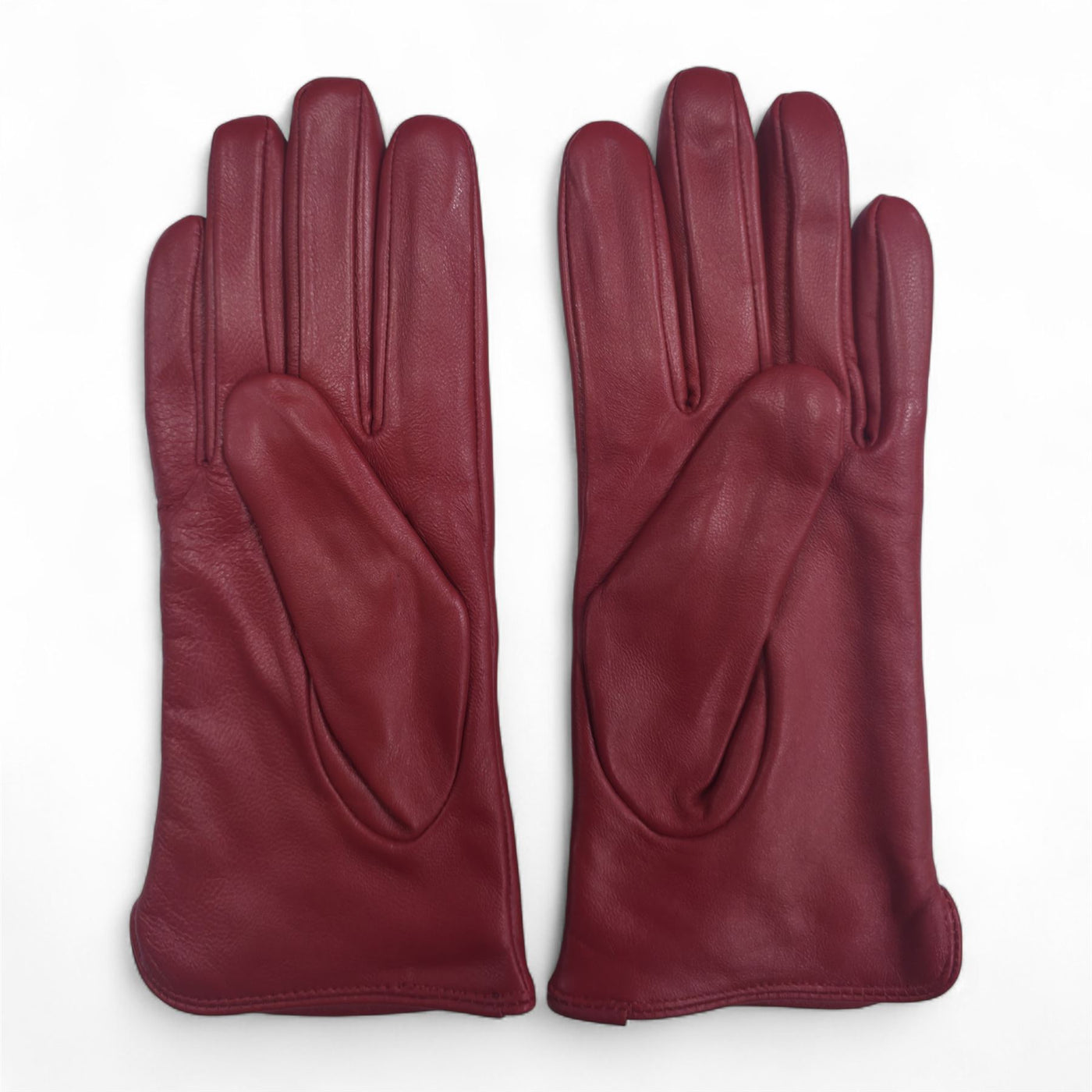 Womens Italian Leather Winter Stitch Line Design Soft Wool Lining Gloves - L-GLV-301
