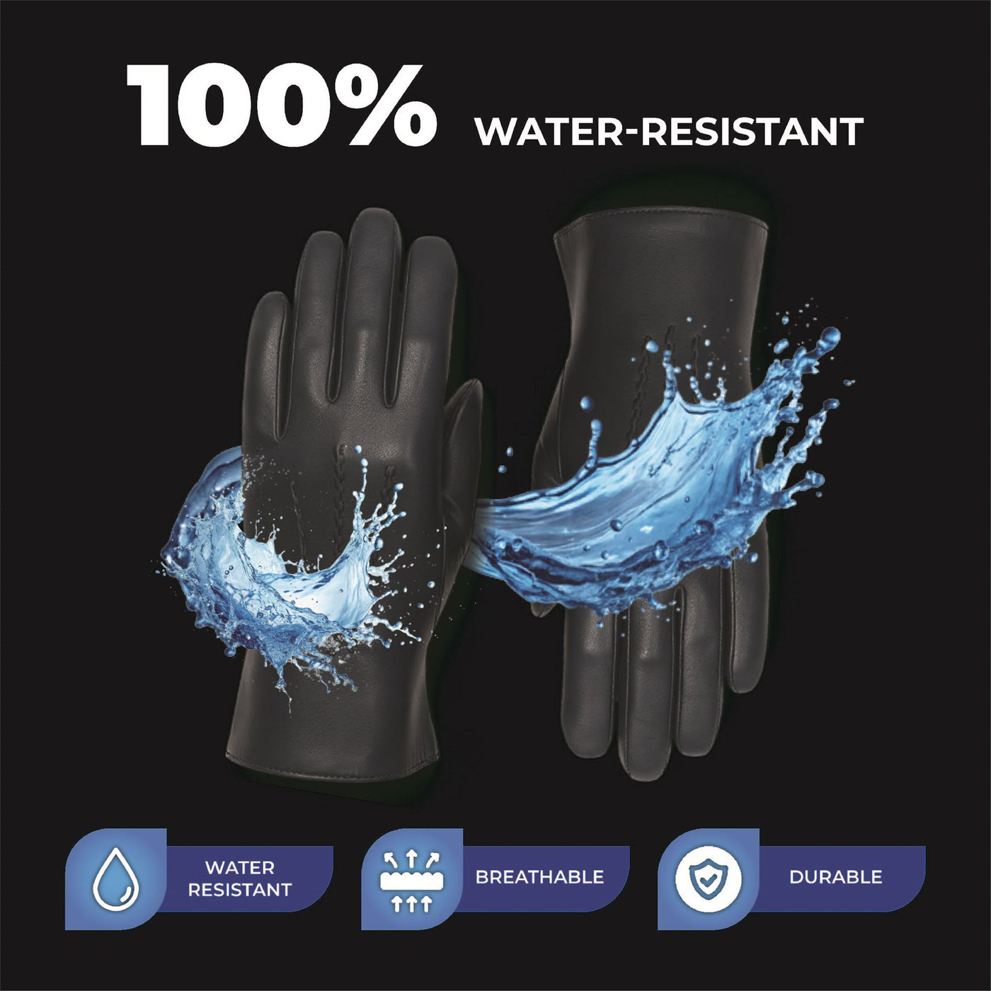 Men’s Italian Leather Warm Wool Lining Winter Stich Design Gloves - M-LGV-205