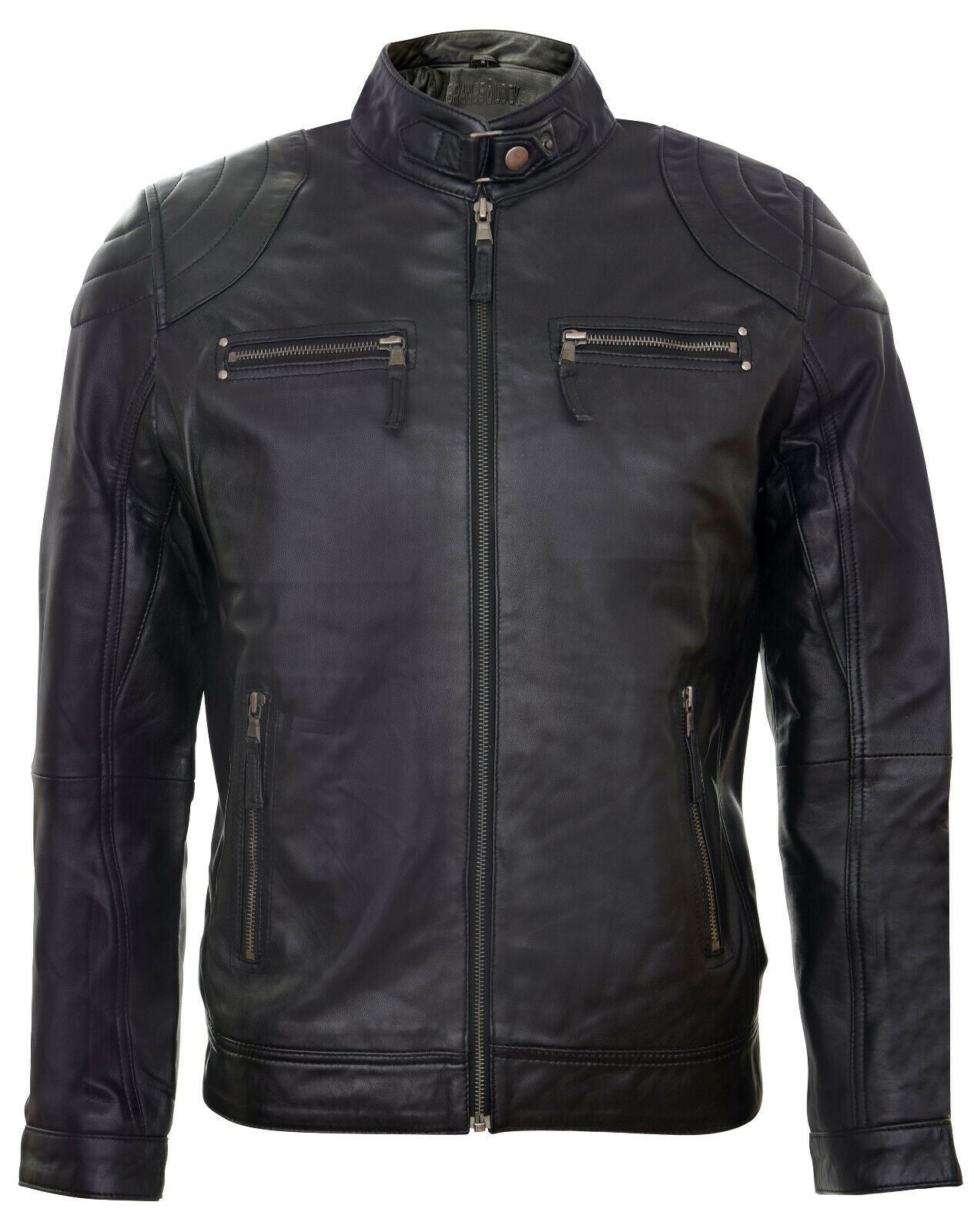Mens Moto Leather Biker Jacket-Taiwan