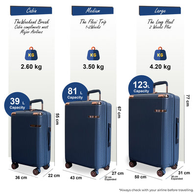Expandable Hard Shell 8 Wheels Luggage Travel Cabin Suitcase Set