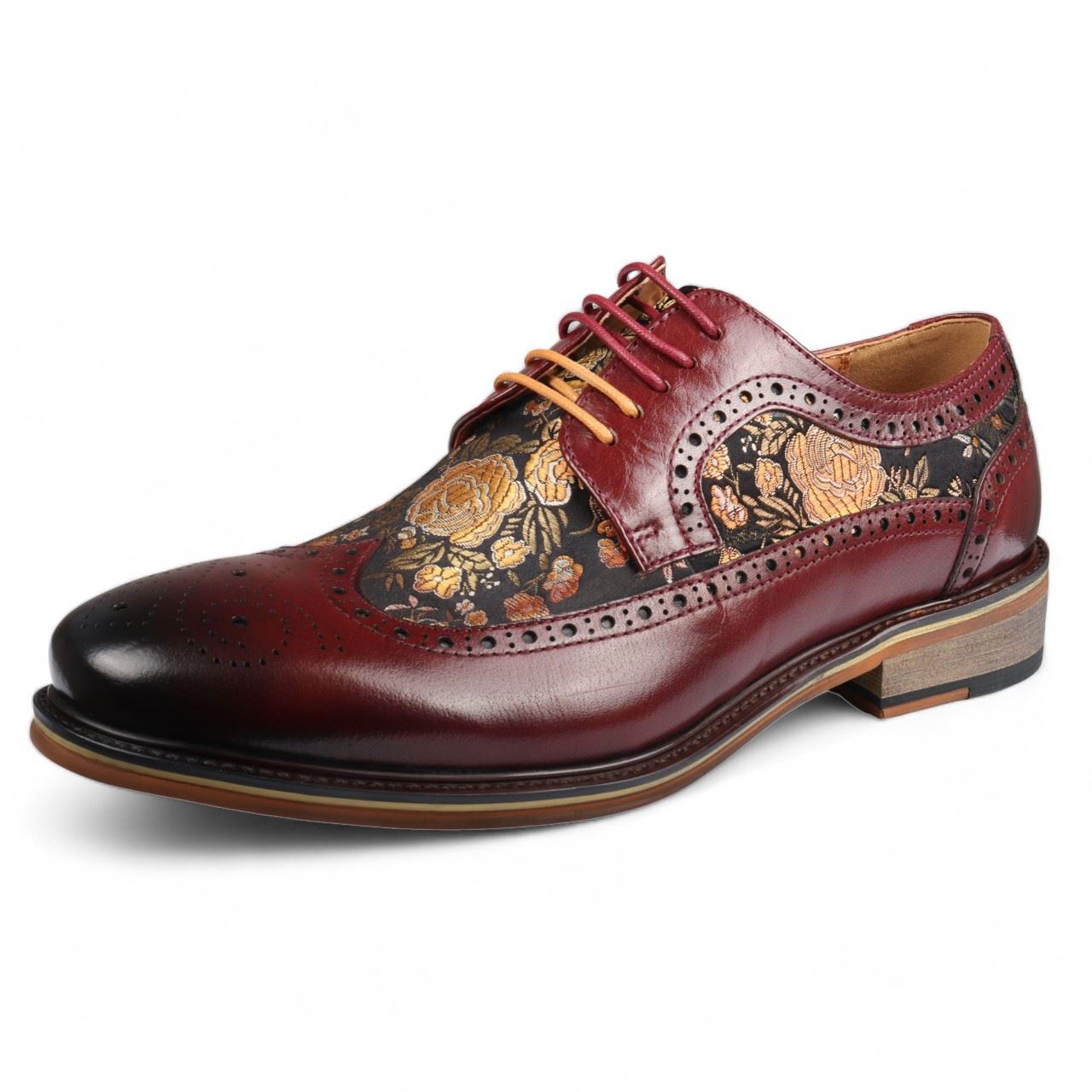 Justin Reess Men's Leather Floral Brogue Shoes - Ross