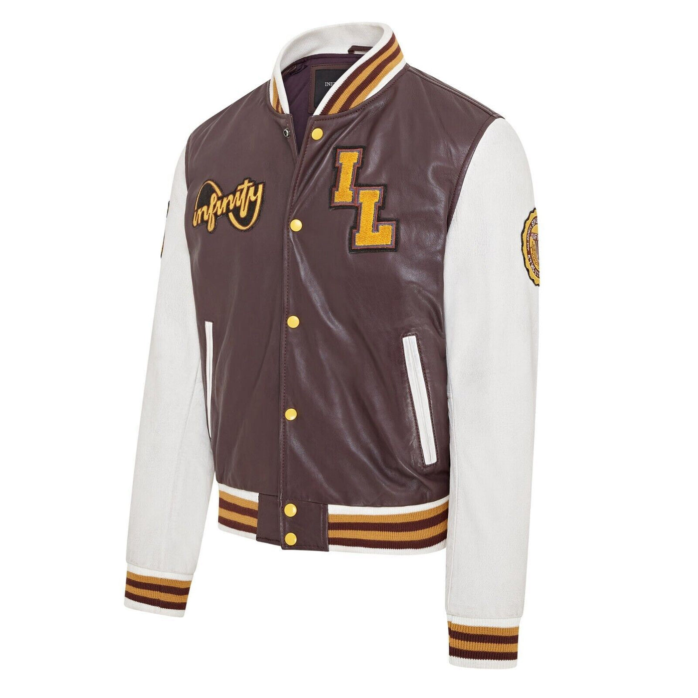 Mens Baseball Leather Letterman Bomber Jacket - Ashwood