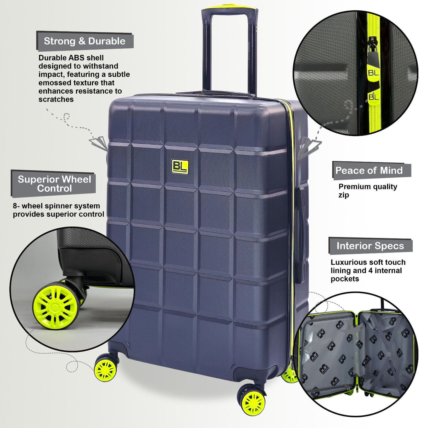 Hard Shell Travel Suitcase Set Cabin Luggage Bag