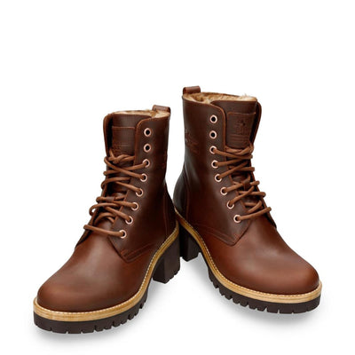 Panama Jack Women's Padma B13 Bark Waterproof Leather Combat Boots