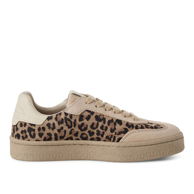 Tamaris Womens Leapord Brown Suede Leather Fashion Lace Up Sneakers