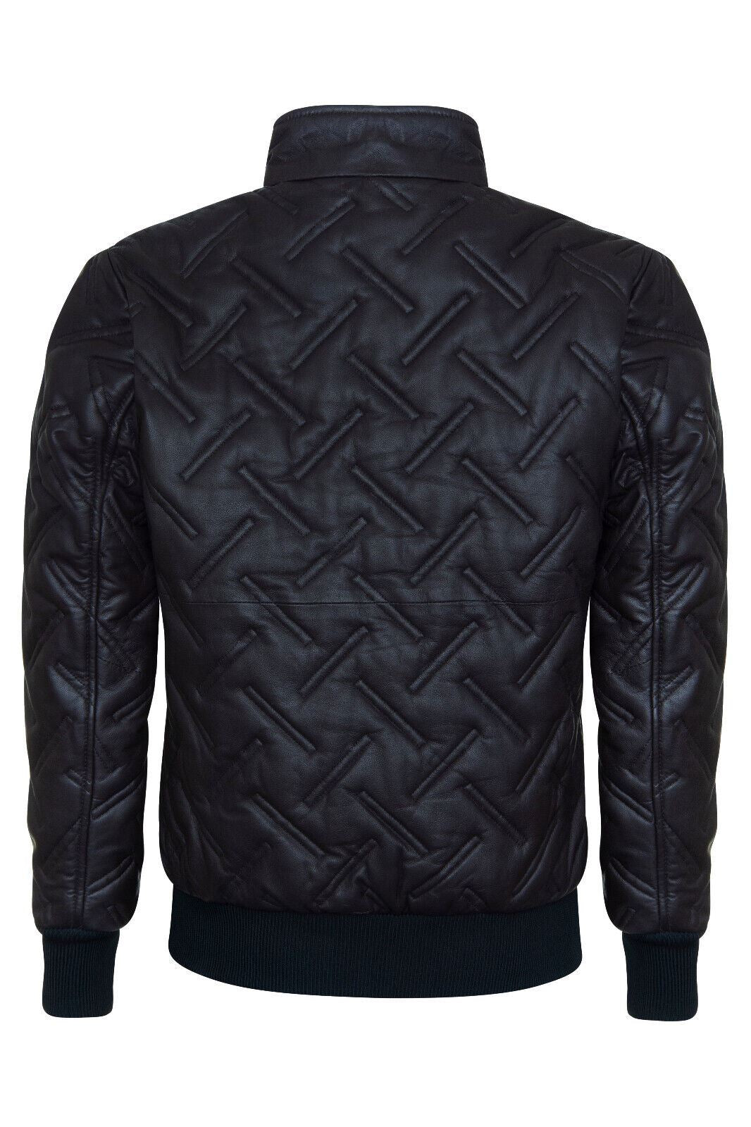Men's Bomber Leather Quilted Jacket - Goiânia