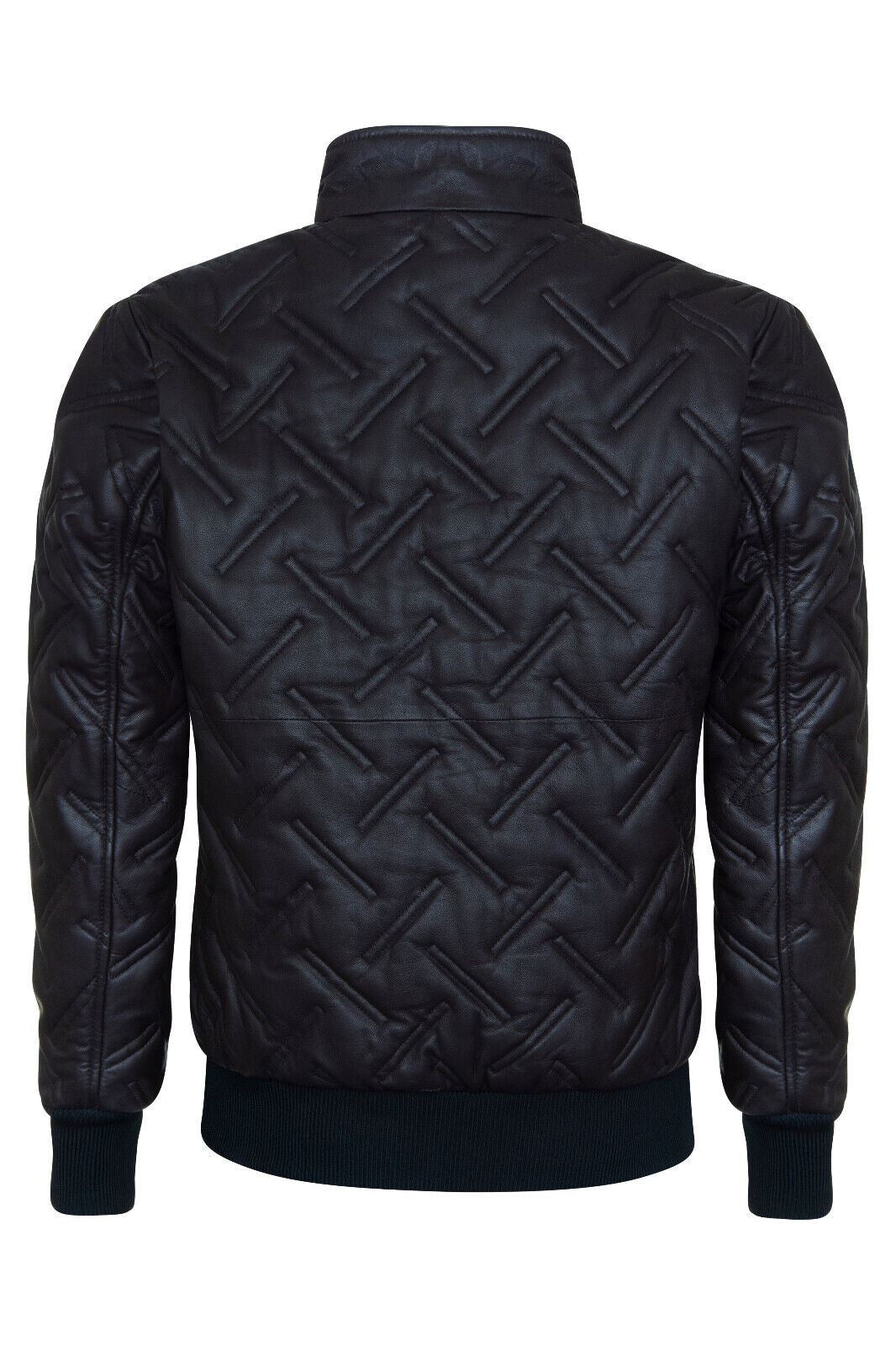 Mens Quilted Leather Bomber Jacket - Taunton - Upperclass Fashions 