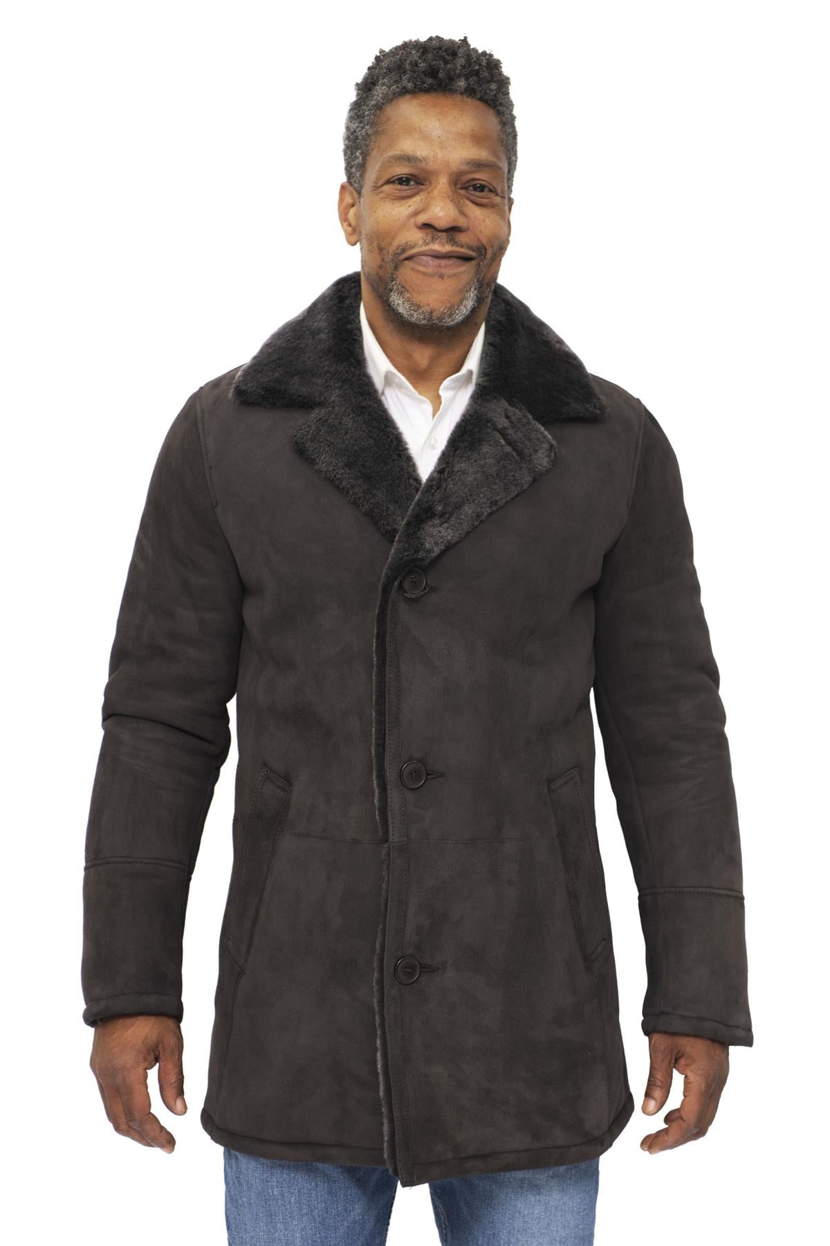 Mens Sheepskin Classic Car Coat-Littlehampton