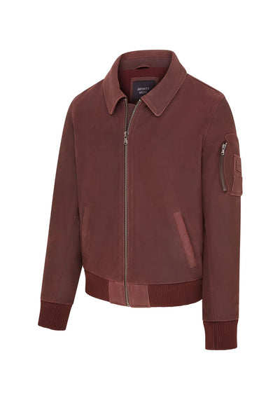 Mens A2 Cowhide Leather Bomber Jacket-Eura