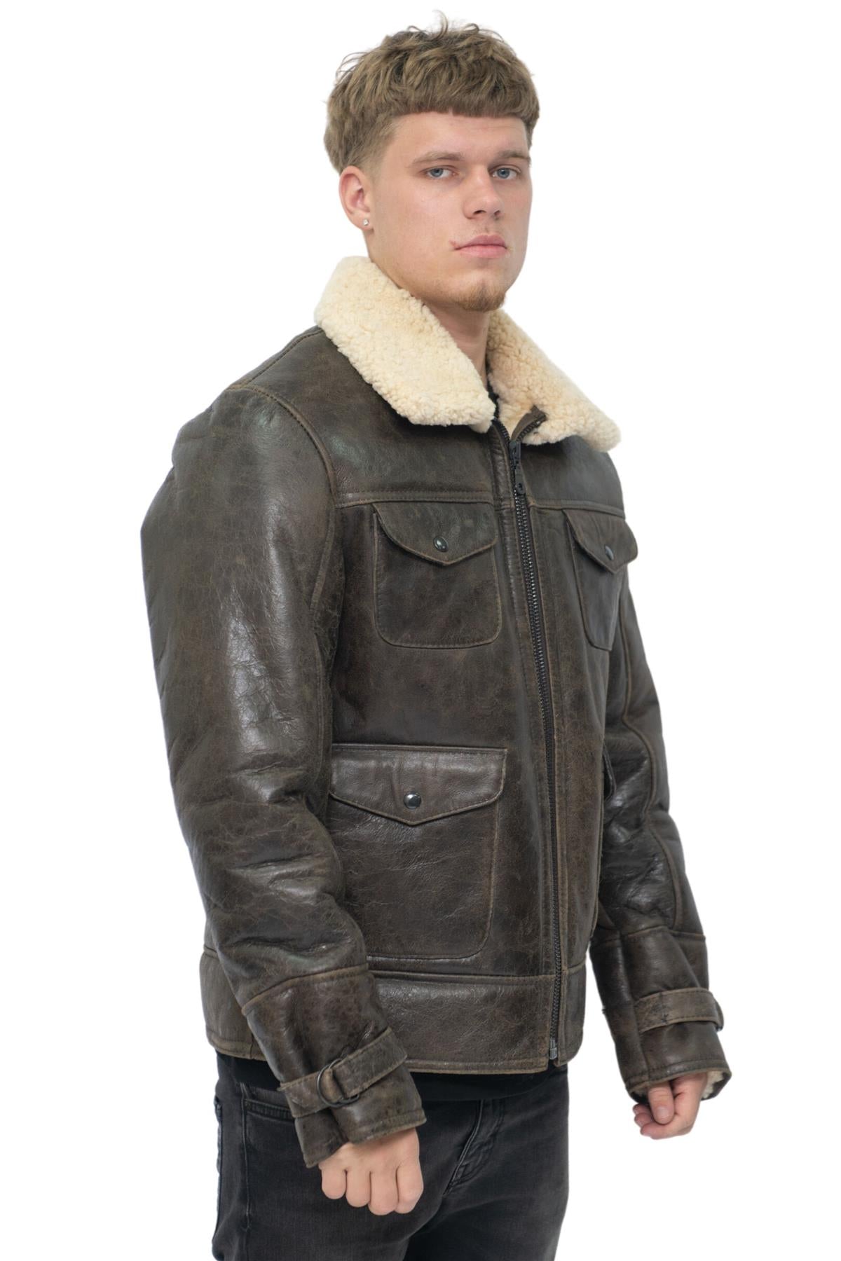 Mens Sheepskin Classic Safari Jacket-Hertford