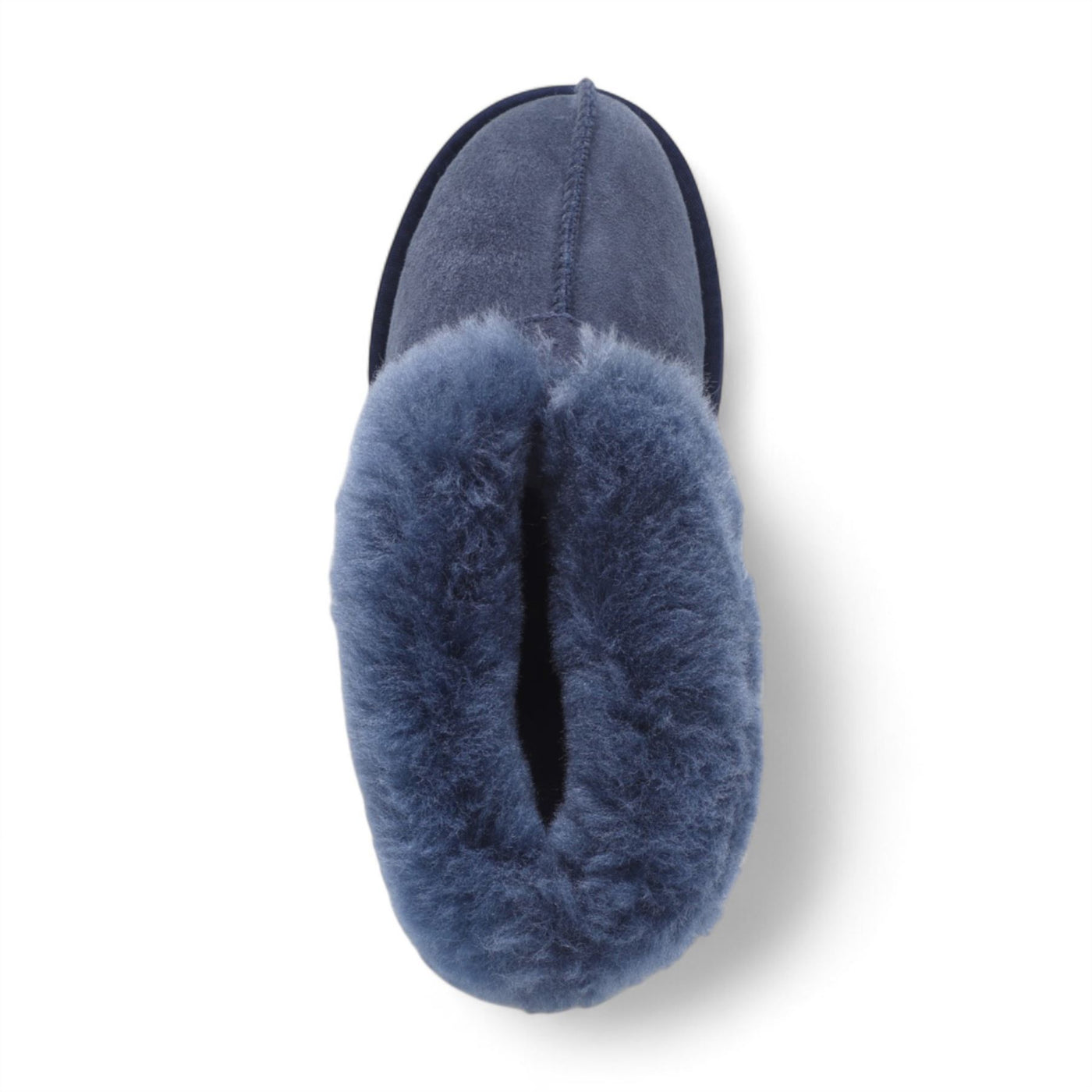 Women's Sheepskin Suede Ankle Navy Slip-On Bootie Winter - Glacier