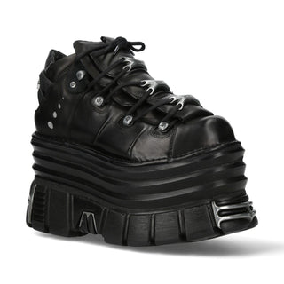 New Rock M-106-C181 Black Gothic Punk Chunky Platform Ankle Boots