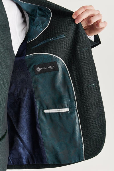Men's Green Suit Blazer Prince Of Wales Formal Blazer