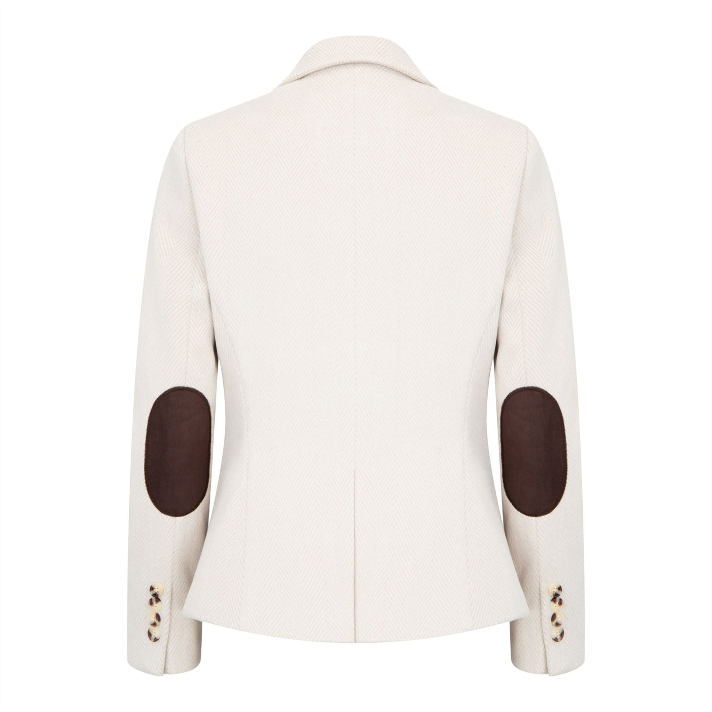 Women's Cream 2 Piece Set Wool Blend Tweed Blazer Waistcoat