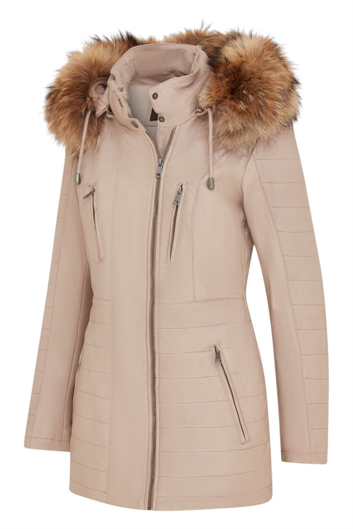 Gesteppte Parkajacke aus Leder für Damen - Curitiba
