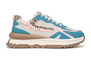 Blowfish Malibu Womens Pink Blue Retro Lace-Up Sneakers -Leo