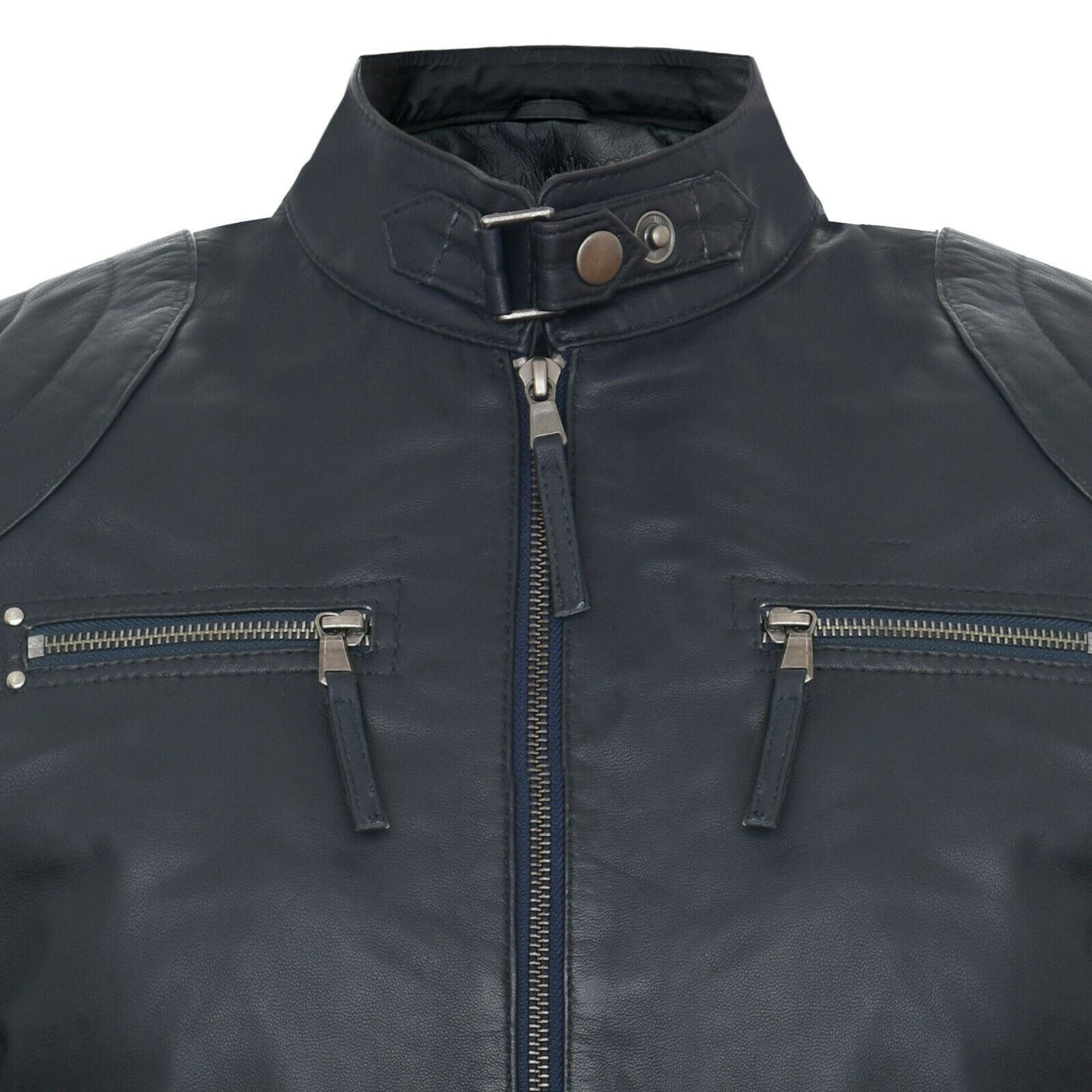 Mens Moto Leather Biker Jacket-Taiwan