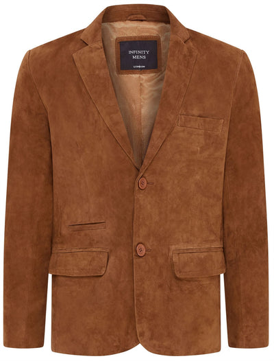 Mens Slim Goat Suede Italian Blazer Jacket-Somero