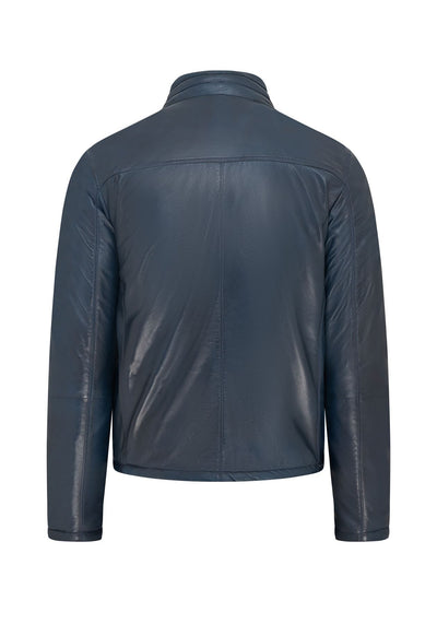 Mens Hooded Reversible Bomber Leather Jacket - Raufoss