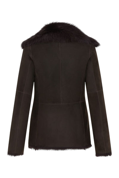 Women's Sheepskin Toscana Shearling Suede Leather Jacket - Noiré