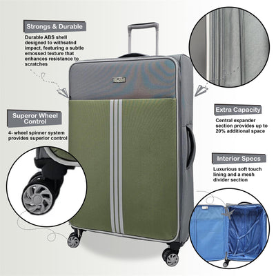 Lightweight Cabin 4 Wheel Soft Luggage Travel Bag
