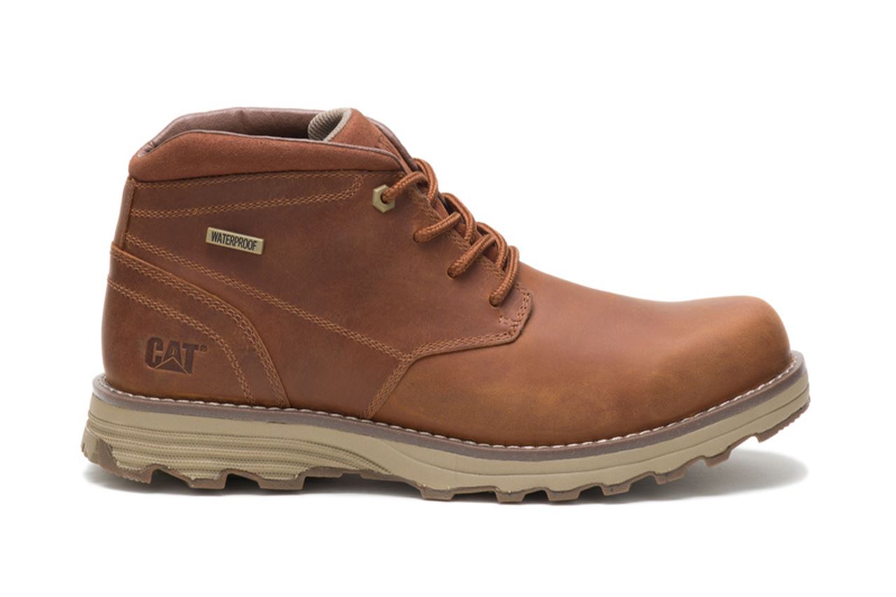 Caterpillar Men's Elude Waterproof Brown Leather Work Boots