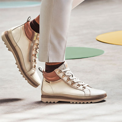 Pikolinos Women’s Nata White Leather Ankle Trainers Boots - Vigo