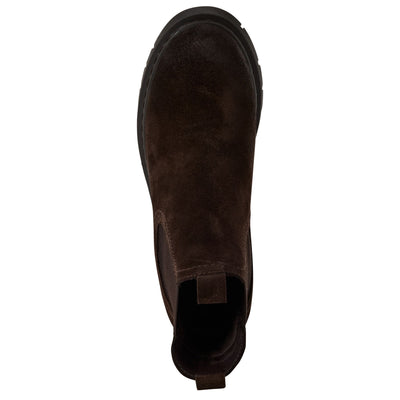Tamaris Womens Mocca Brown Suede Leather Classic Chelsea Ankle Boots