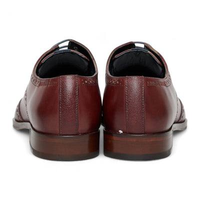 Antique Rogue Men’s Burgundy Leather Oxford Derby Brogue - Luca
