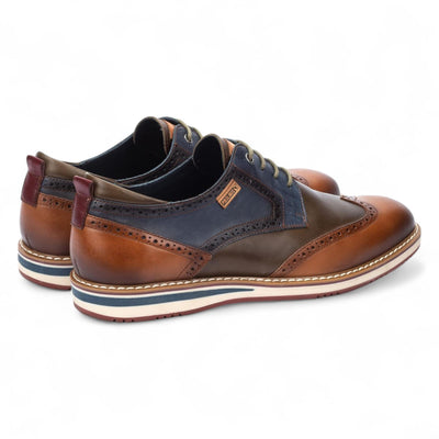Pikolinos Men’s Brandy Brown Leather Brogue Lace-Up Oxford Shoes - Avila