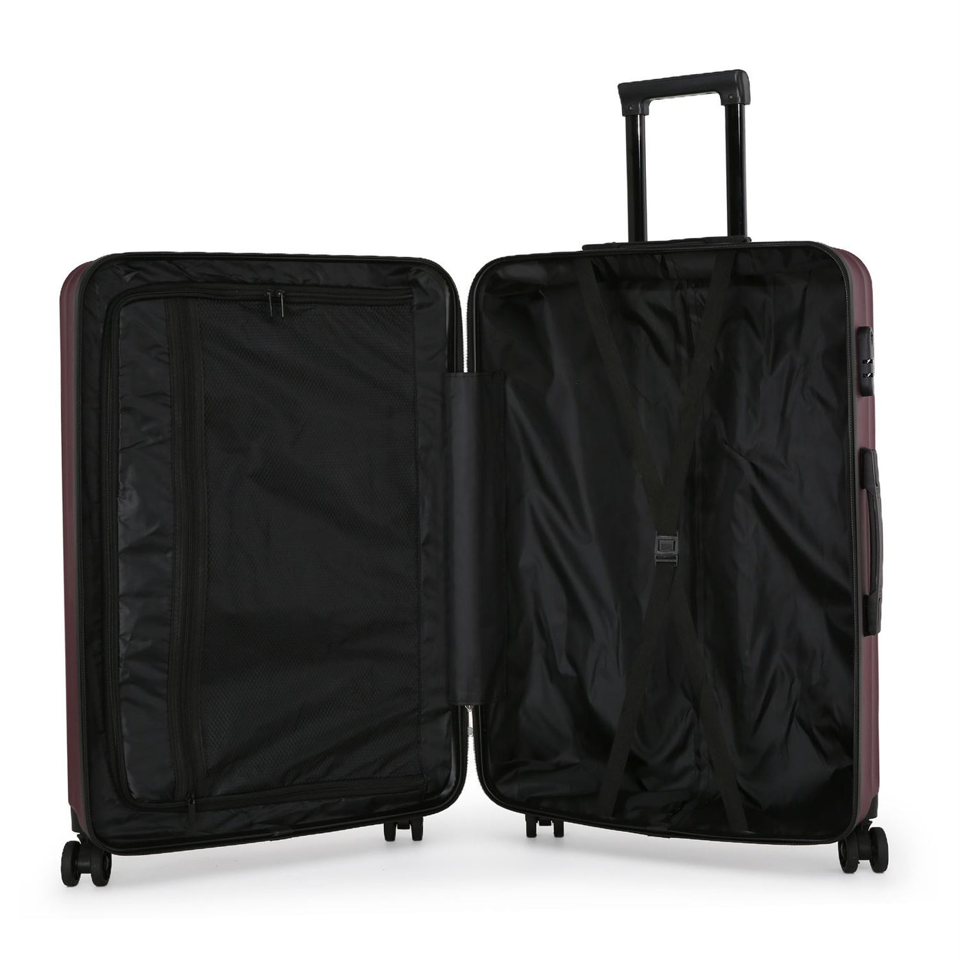 ABS Hard Shell Burgundy Suitcase Luggage Set Travel Carry on Cabin Bag