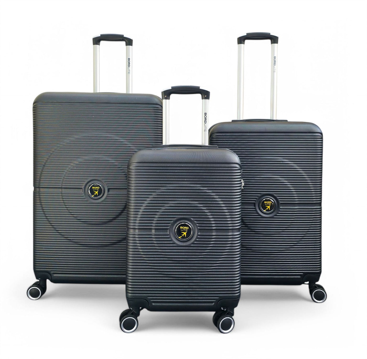 Robust ABS Hard Shell 8 Wheels Luggage Travel Holiday Cabin Suitcase Set