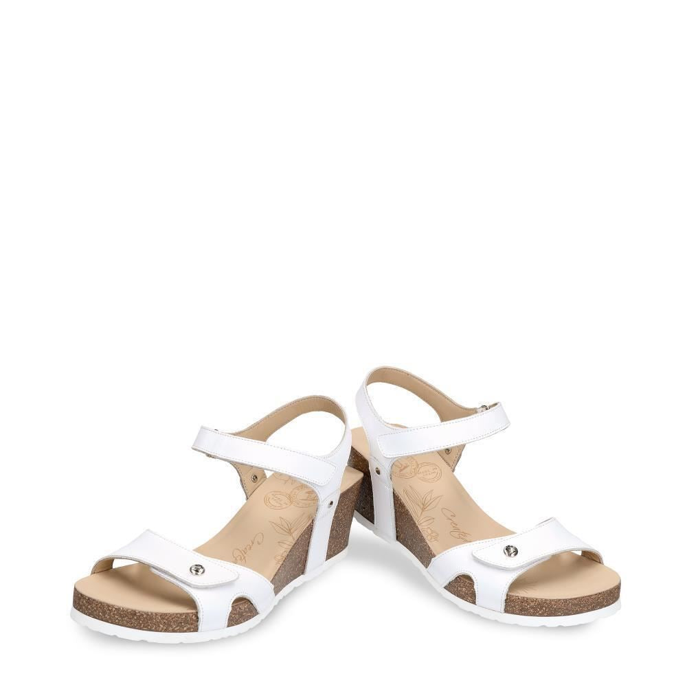 Women's Julia B1 Wedge White Leather Sandals