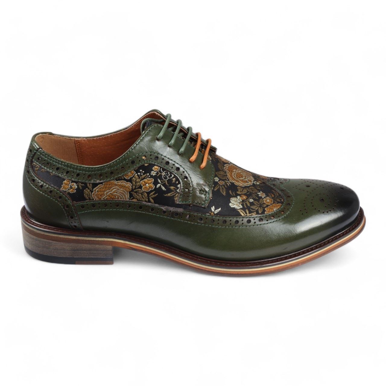 Justin Reess Men's Leather Floral Brogue Shoes - Ross