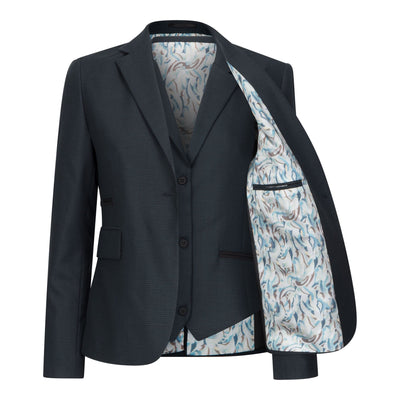 Women's Olive Three-Piece Tailored Fit Suit in Prince of Wales Check
