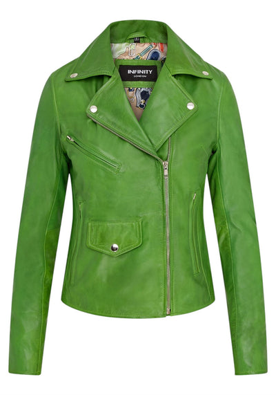 Women's Classic Brando Biker Leather Jacket - Broome