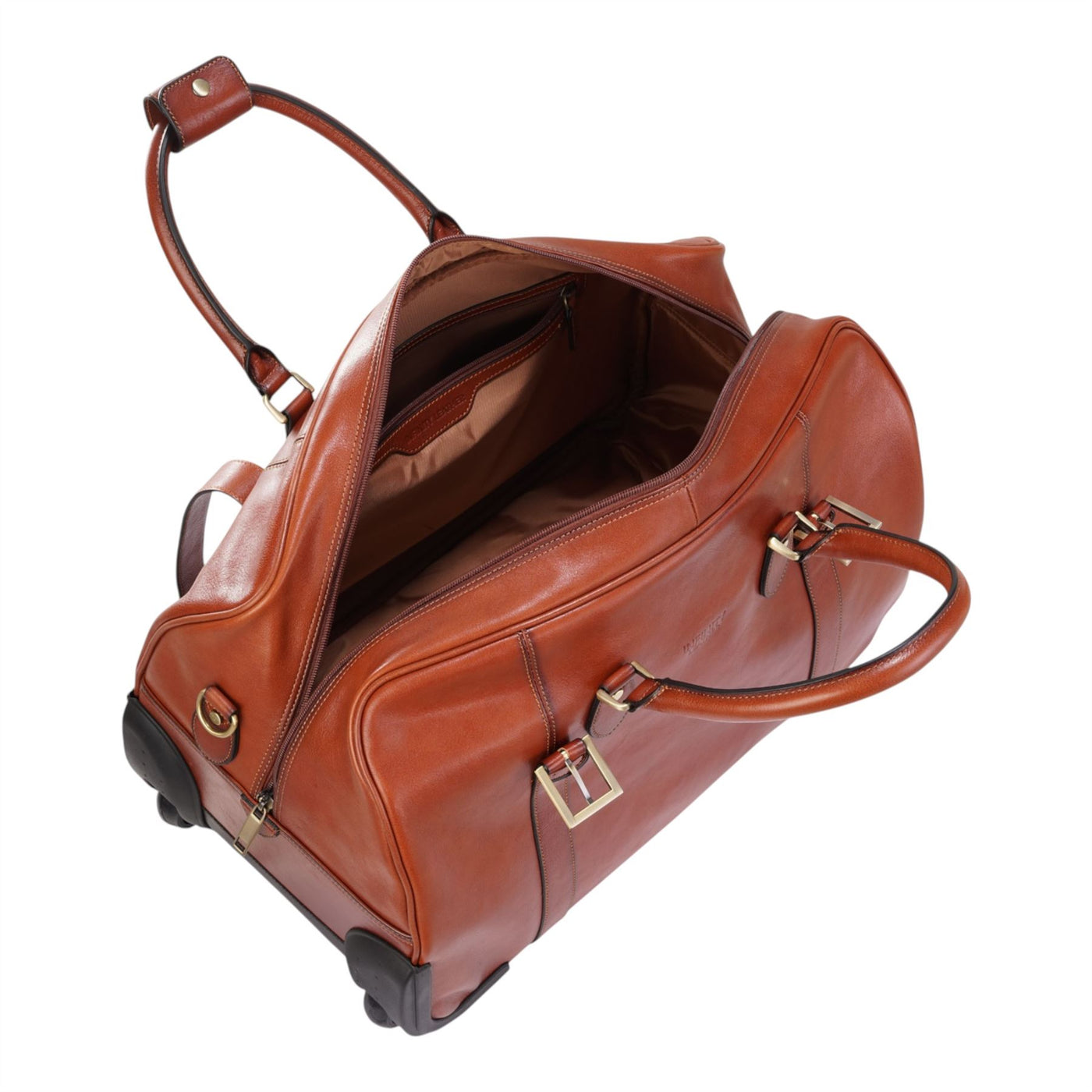 Genuine Leather Wheeled Holdall Duffle Travel Cabin Bag - Holt