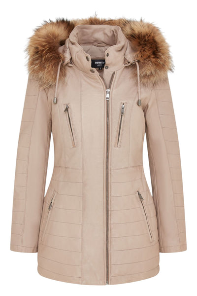 Gesteppte Parkajacke aus Leder für Damen - Curitiba