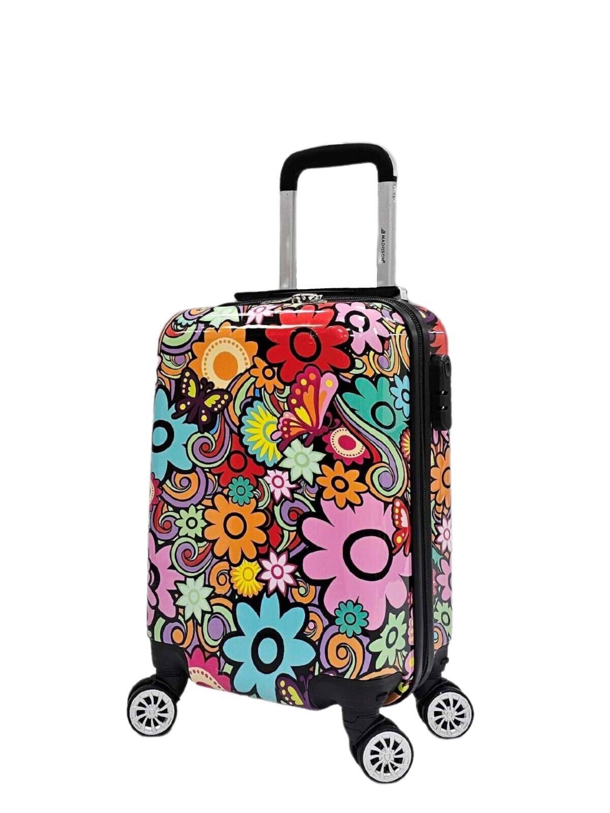 Printed Hard Shell Dual 4 Wheel Luggage Suitcase