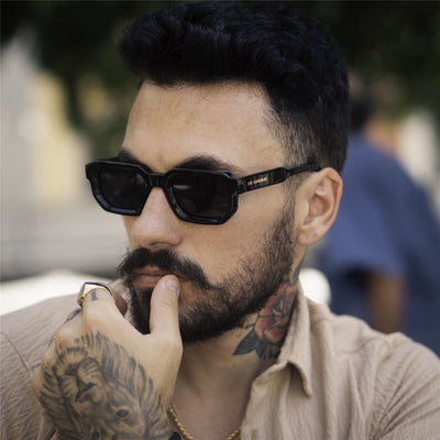 De-Gamme Bold Geometric Rectangle Polarized Sunglasses - Malta
