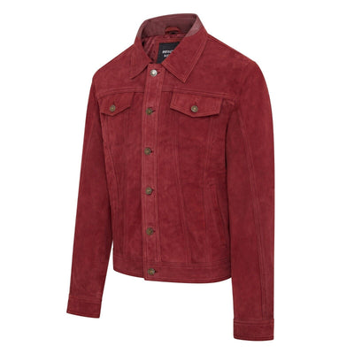 Mens Trucker Goat Suede Western Leather Jeans Jacket - Yangon