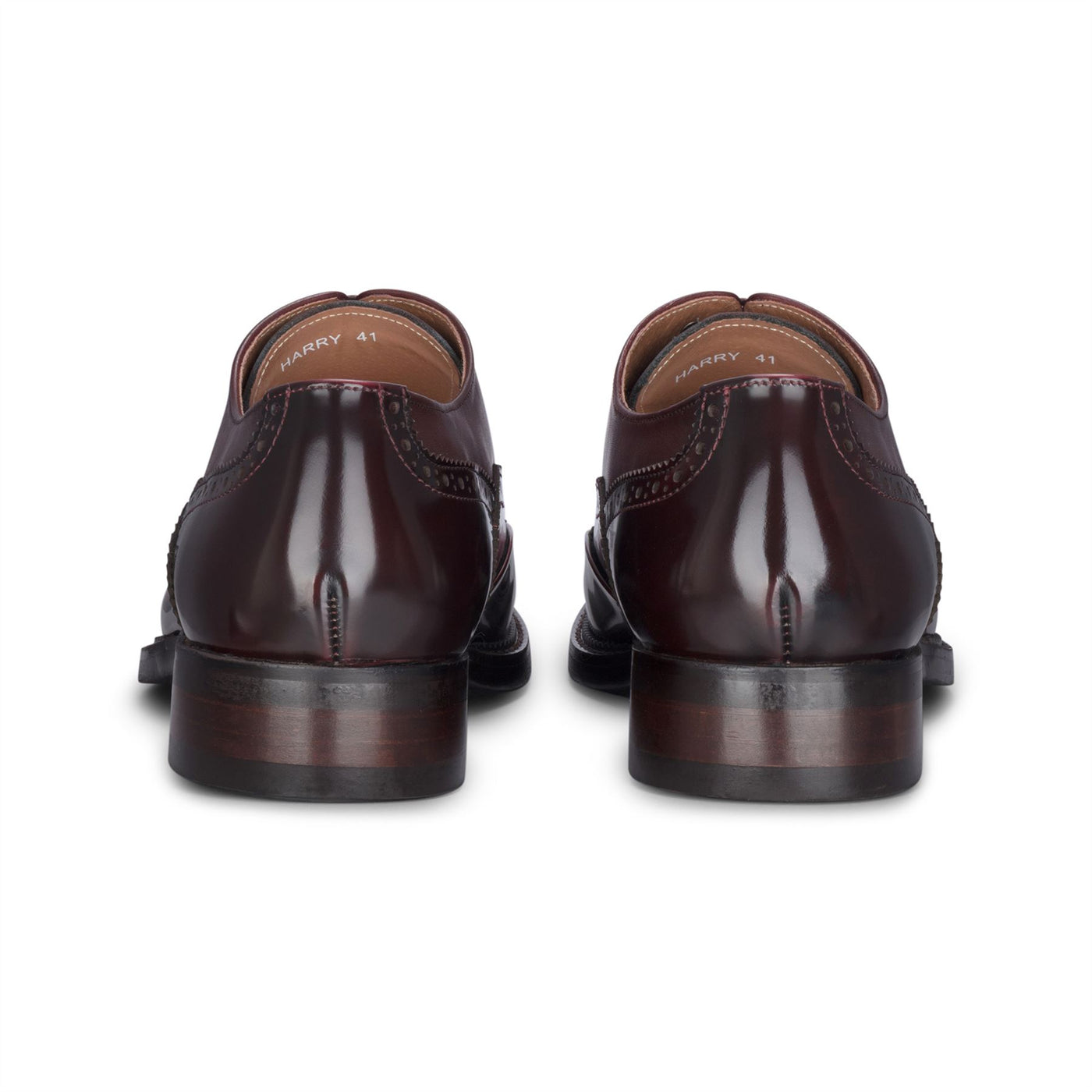 Justin Reess Men's Wine Patent Leather Brogue Formal Shoes - Harry