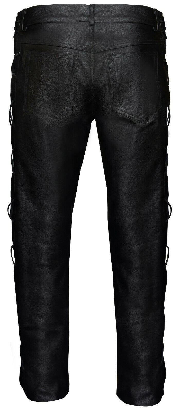 Mens Laced Leather Biker Jeans-Utah – Infinity Leather
