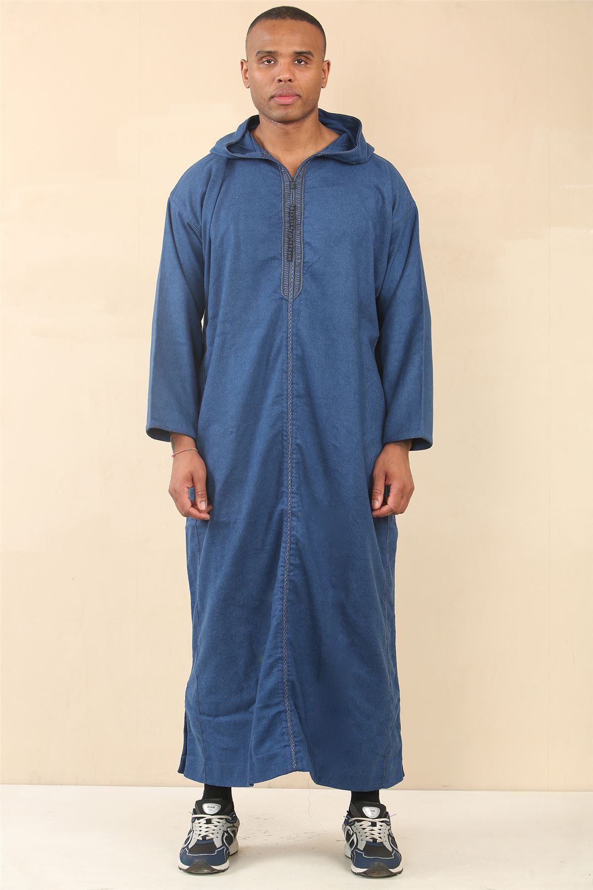 Men's Hooded Moroccan Thobe Djellaba Jubba Robe Eid