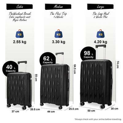 Hard Shell Suitcase Cabin TSA Luggage Travel Set