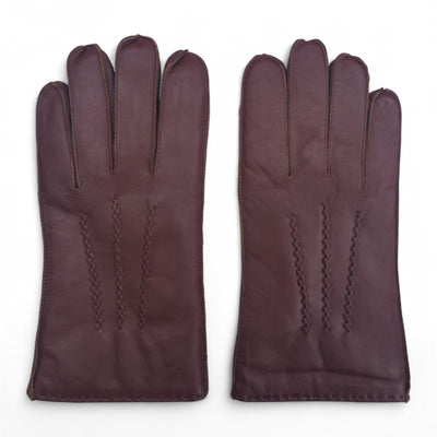 Men’s Italian Leather Warm Wool Lining Winter Stich Design Gloves - M-LGV-205
